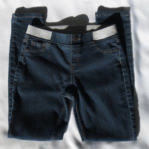 4/$14 JUSTICE girls JEAN denim BLUE mid rise JEGGINGS stretch waist SIZE 16